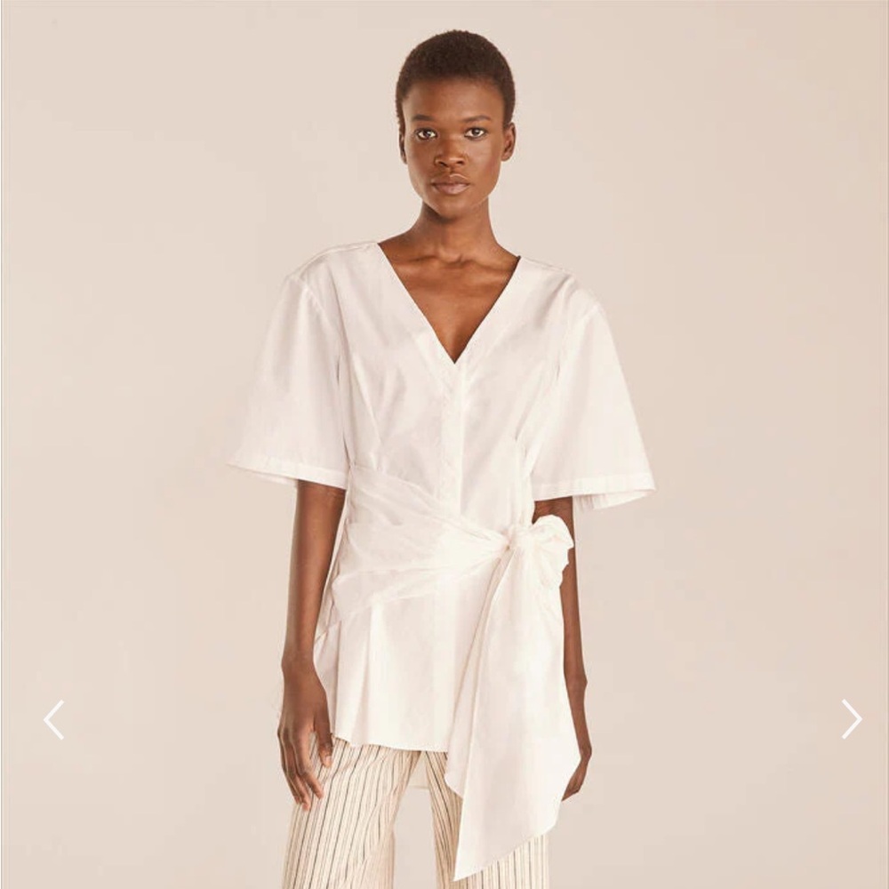 Rebecca Taylor Tie Waist Blouse White